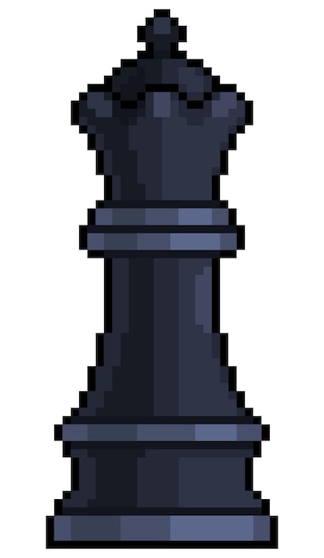 Premium Vector Pixel Art Queen Chess Piece For 8bit Game On White Background