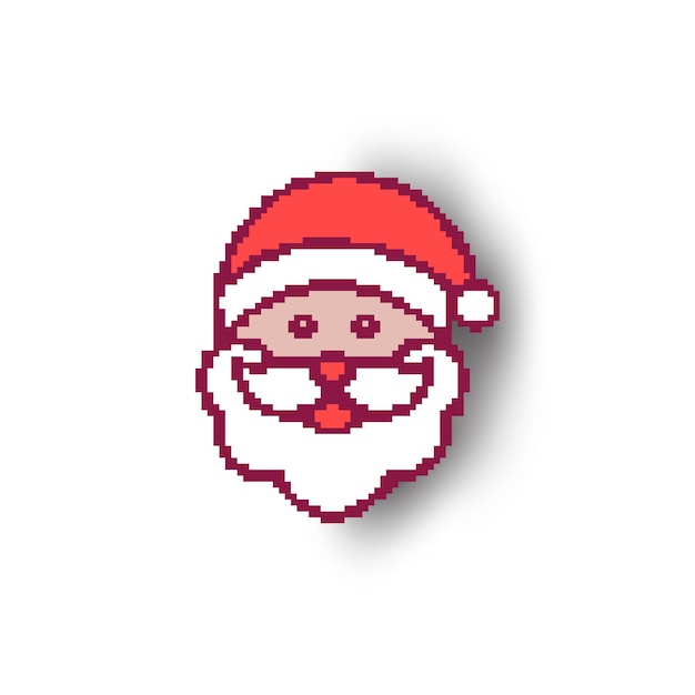 Premium Vector | Pixel art of santa claus