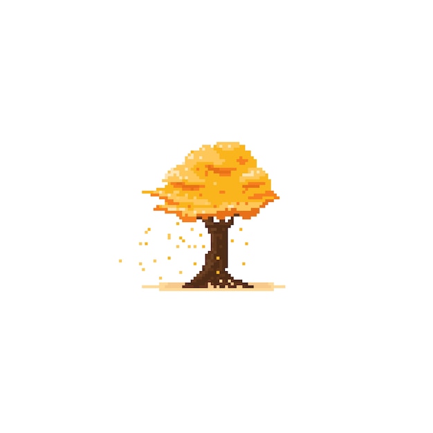Premium Vector Pixel Autumn Tree8bit