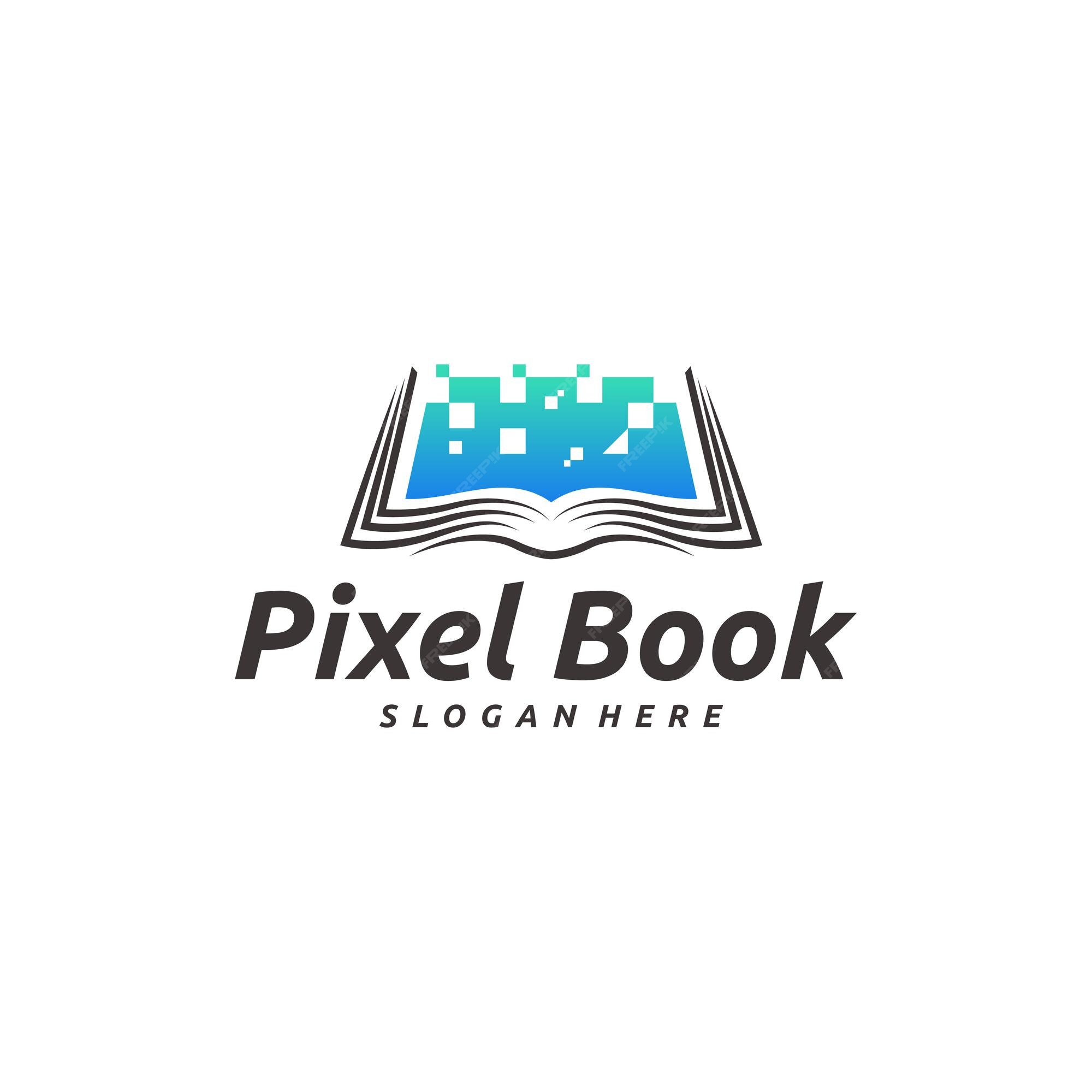 Premium Vector | Pixel book logo designs concept vector online learn ...