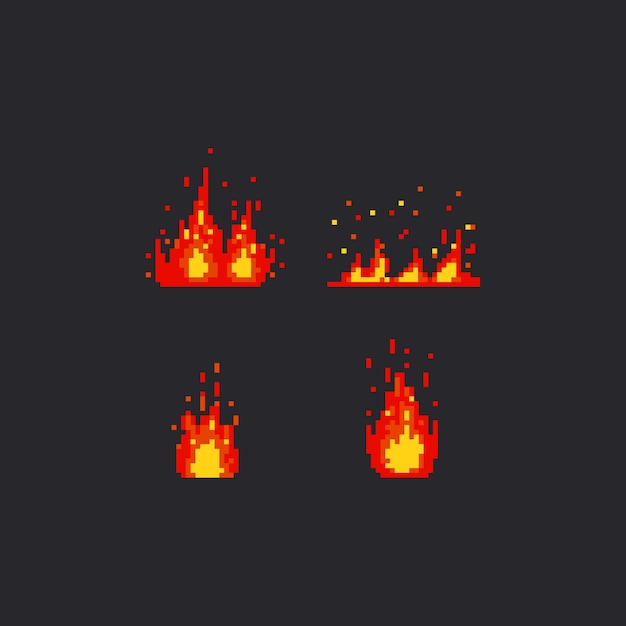 pixelstick fire and flames