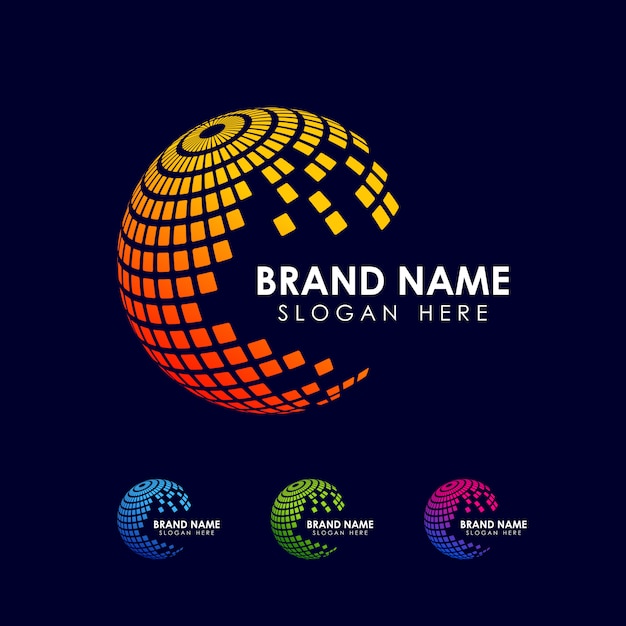 Download Free Pixel And Geometric Globe Logo Design Template Premium Vector Use our free logo maker to create a logo and build your brand. Put your logo on business cards, promotional products, or your website for brand visibility.