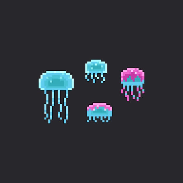 Minecraft Jelly Fish Pixel Art