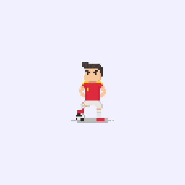 Premium Vector | Pixel mini soccer player