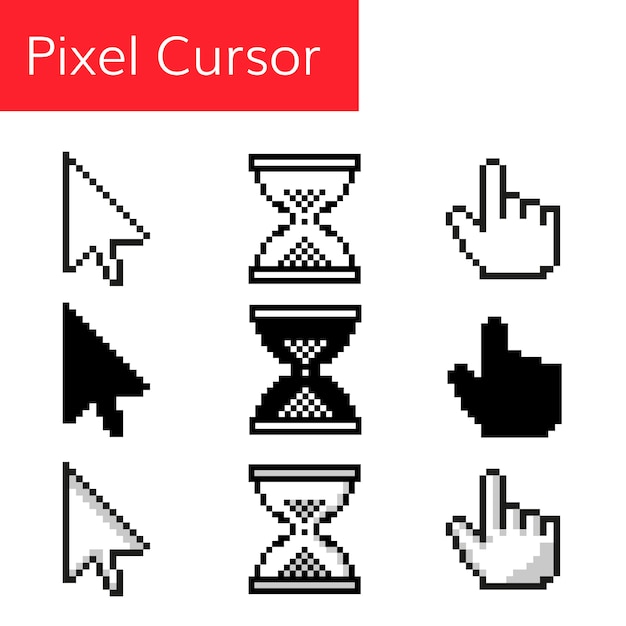 Premium Vector | Pixel mouse cursor