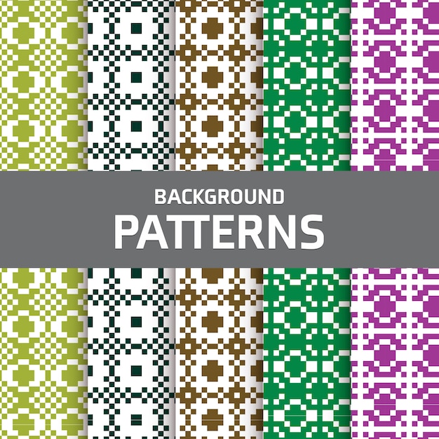 Free Vector Pixel patterns collection