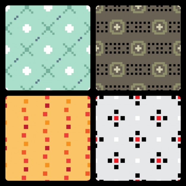 Free Vector Pixelated pattern set