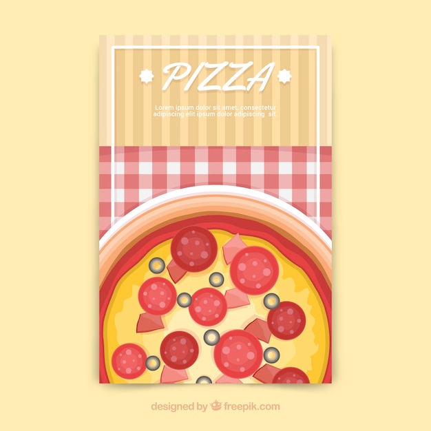 Pizza and tablecloth brochure