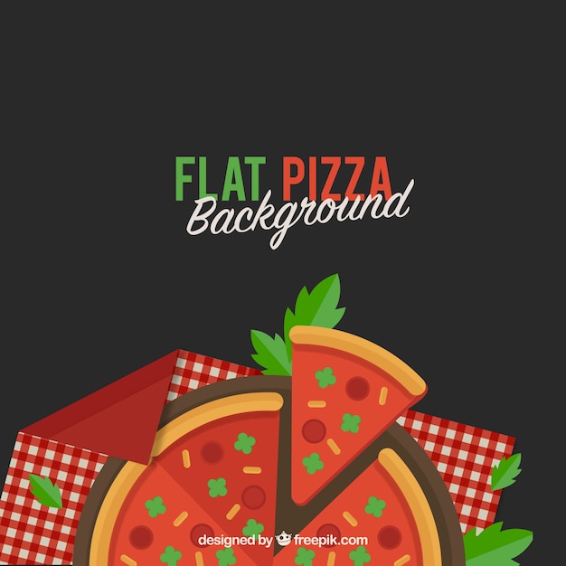 Pizza background in flat design | Free Vector