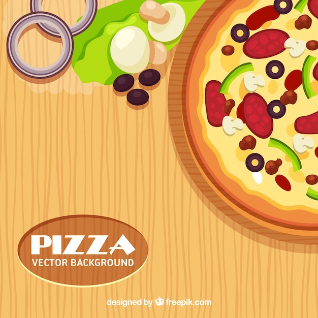 Pizza background with ingredients