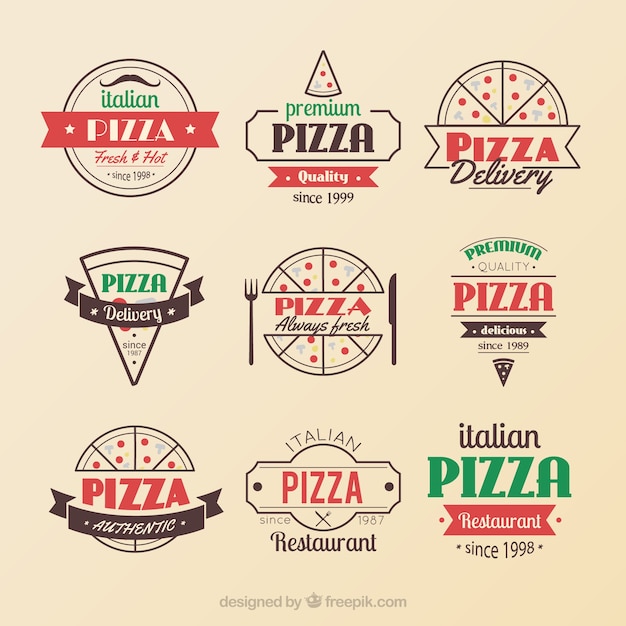 Pizza badges | Free Vector