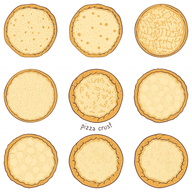 Premium Vector Pizza base, sketching illustration