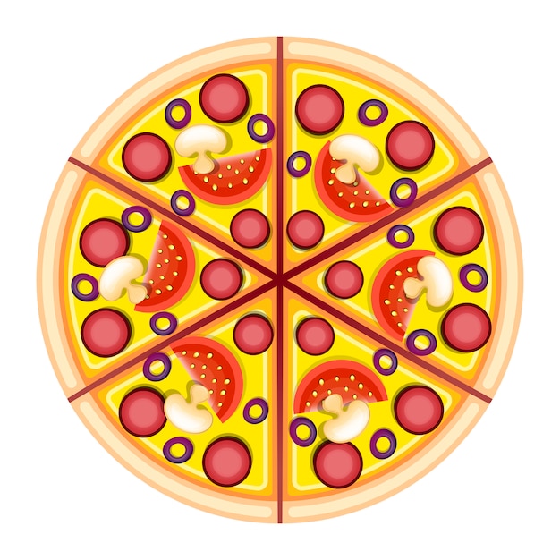 Premium Vector | Pizza on the board