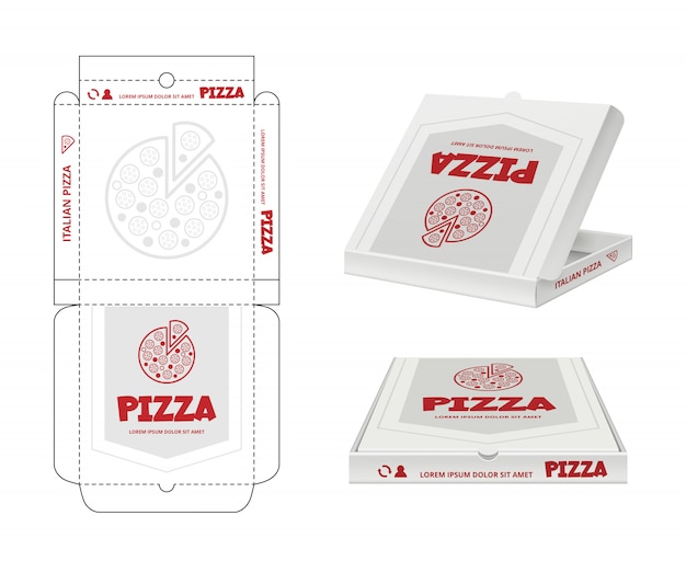 Premium Vector Pizza box design. unwrap fastfood pizza package
