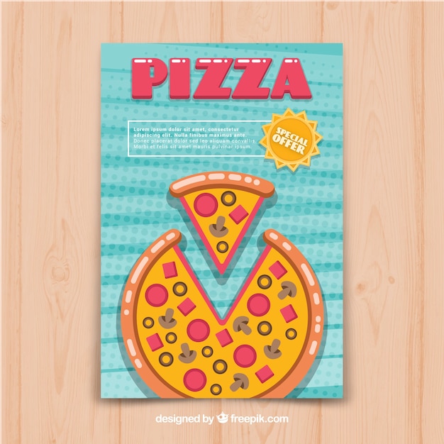 Pizza brochure in flat design