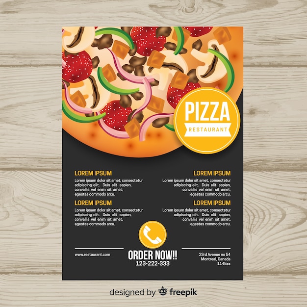 Pizza brochure template | Free Vector