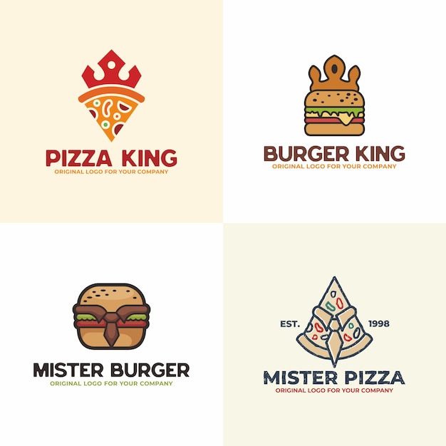 Download Free Pizza And Burger Logo Food Logo Collection Premium Vector Use our free logo maker to create a logo and build your brand. Put your logo on business cards, promotional products, or your website for brand visibility.