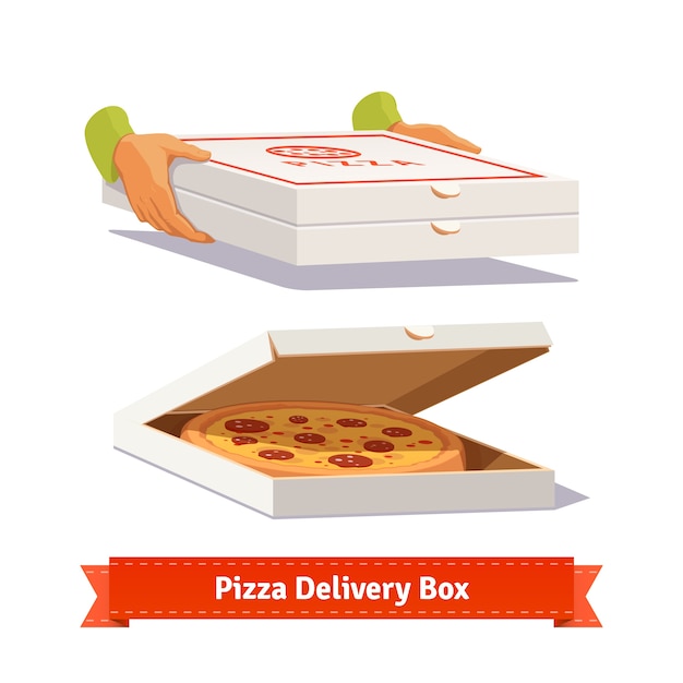 Download Download Vector Pizza Box Packaging Mockup Vectorpicker PSD Mockup Templates