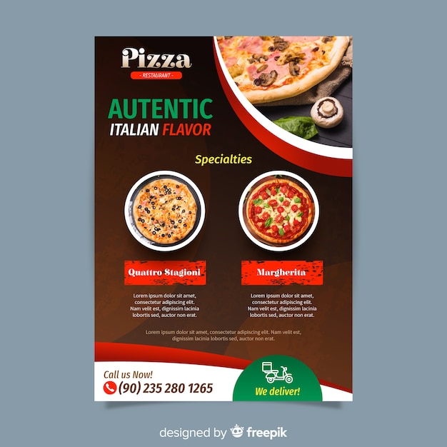 Free Vector Pizza Flyer Template