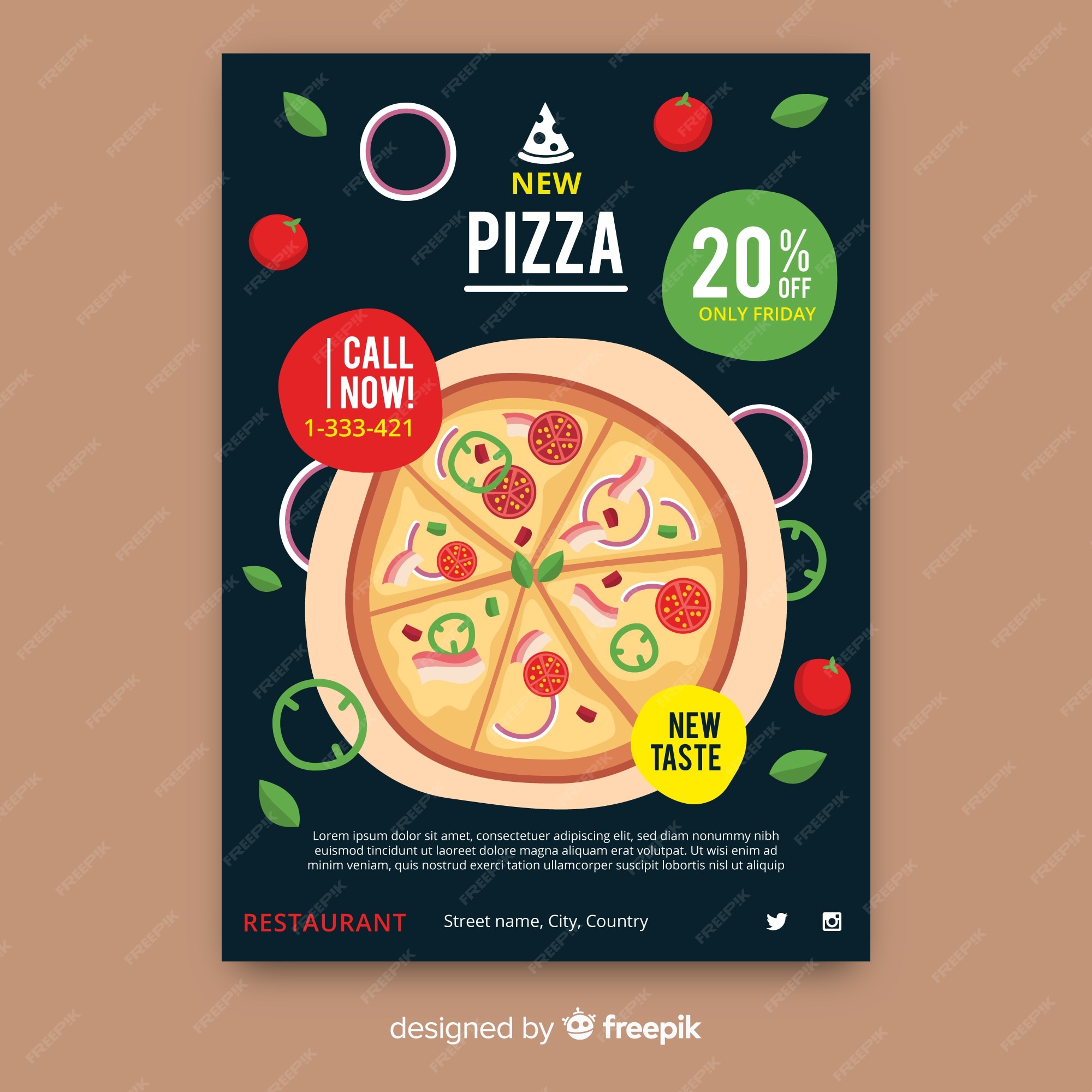 Free Vector | Pizza flyer template