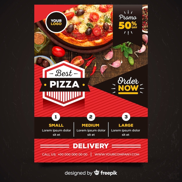 Premium Vector Pizza Flyer Template