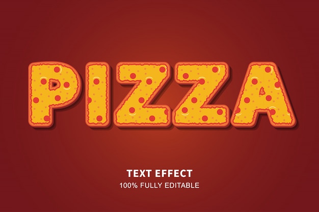 Premium Vector | Pizza food style text effect, editable text