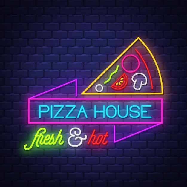 Premium Vector Pizza House Neon Sign