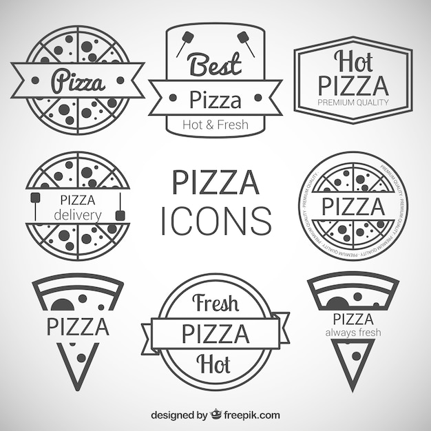 Pizza Icons Free Vector