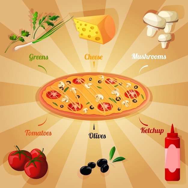 Pizza ingredients design