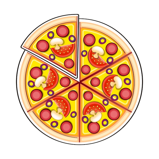 Pizza ingredients in doodle style | Premium Vector