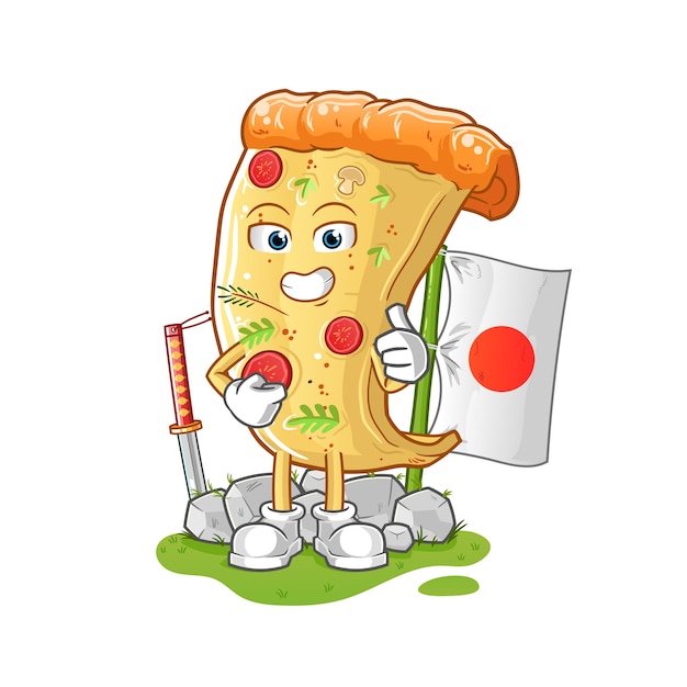 ピザ日本人 漫画のキャラクター プレミアムベクター