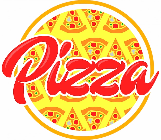 Premium Vector | Pizza lettering badge