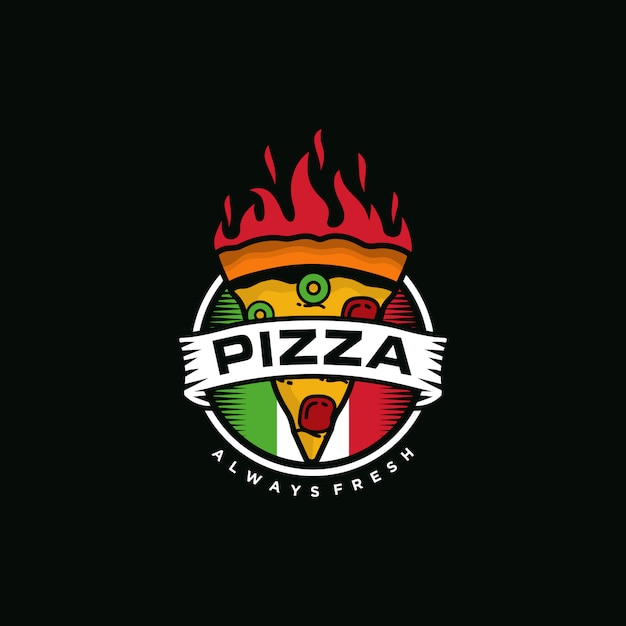 Pizza logo design vector template | Premium Vector