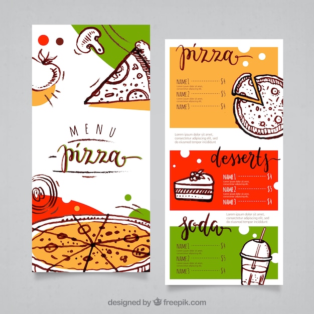 Pizza menu template