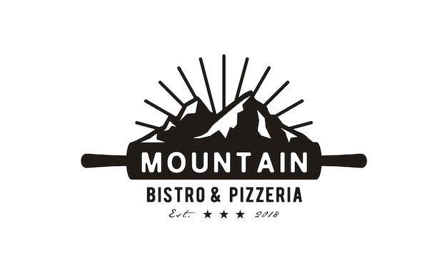 Pizza mountain logo design | Premium Vector