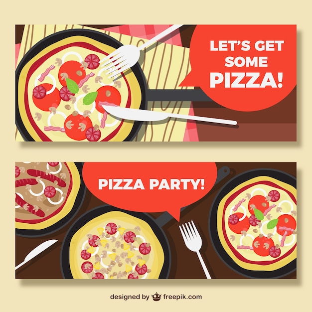 Pizza party banners