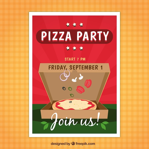 Free Vector Pizza party flyer