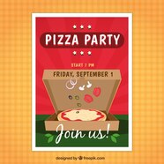 Pizza Party Flyer Vector Free Download