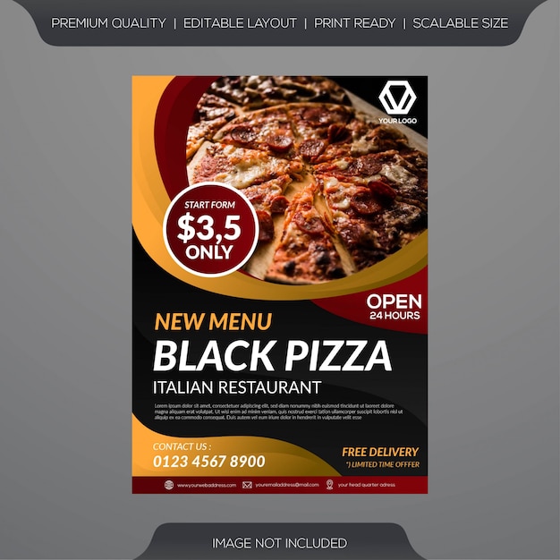 Premium Vector Pizza Restaurant Flyer Template