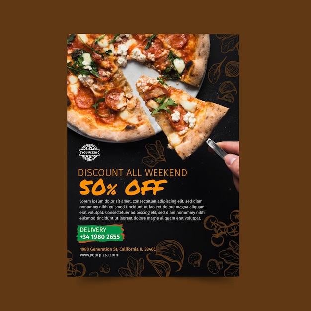 Free Vector Pizza Restaurant Flyer Vertical