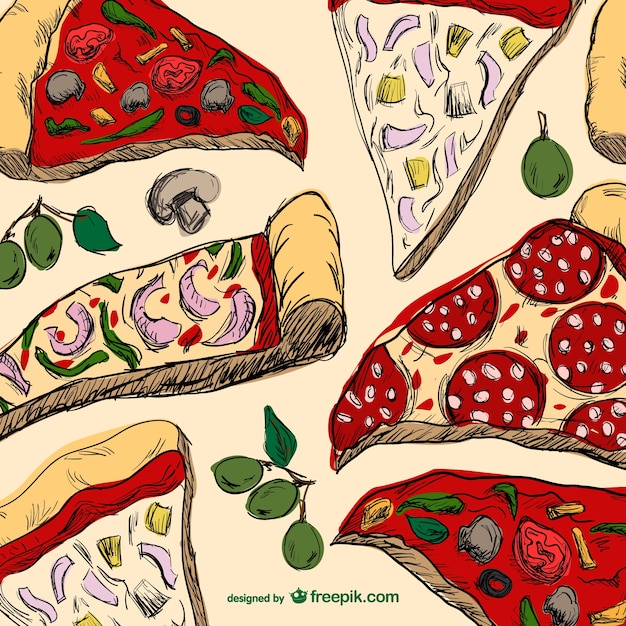 Pizza slices drawing