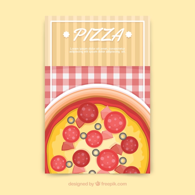 Free Vector | Pizza and tablecloth brochure