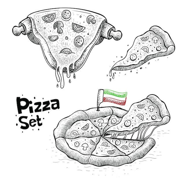 ピザ イラスト 白黒 しばしば求められるウェブサイトの推奨事項hd