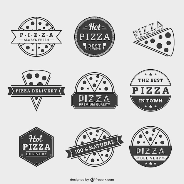 Free Vector | Pizzeria badges pack