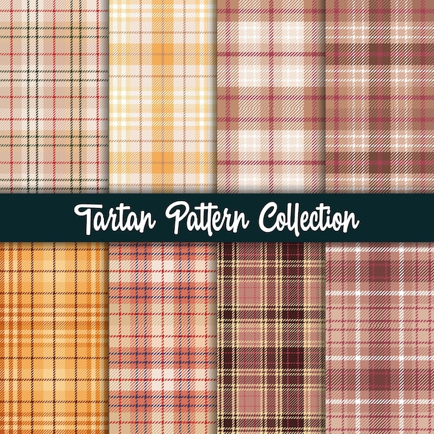 Premium Vector | Plaid checkered fabric pattern and seamless brown ...