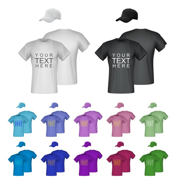 Download Plain male t-shirt templates. isolated background. back ...