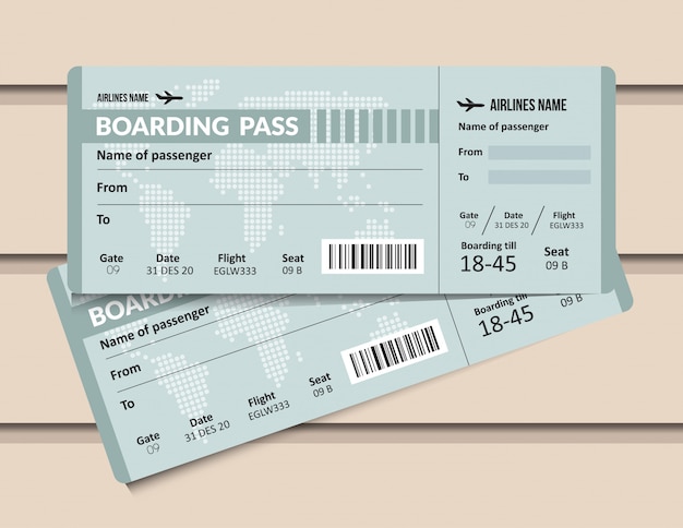 Premium Vector Plane Ticket Airline Boarding Pass