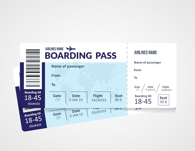 Editable Airline Ticket Template from image.freepik.com