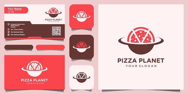 Premium Vector Planet Pizza Logo Design Template Set Of Logo And Business Card Design