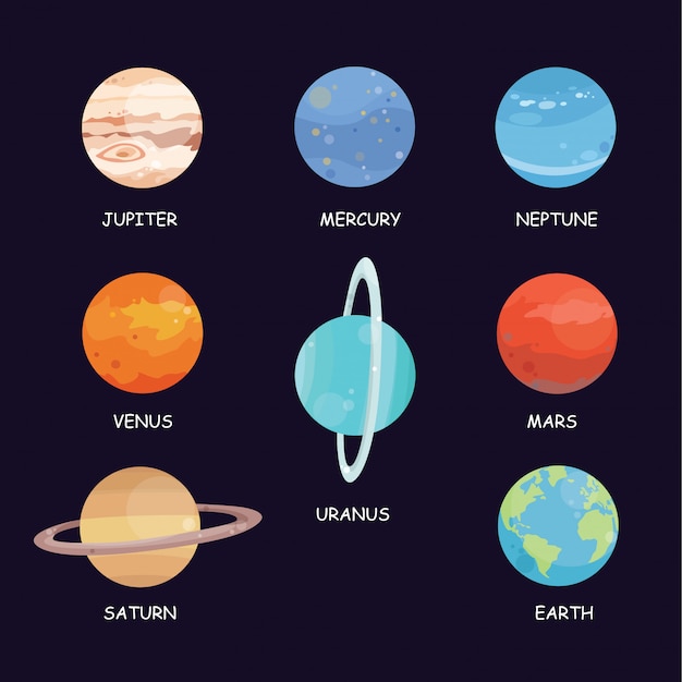 Planets set vector illustration | Premium Vector
